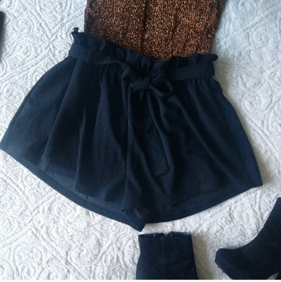 2/$25 Black Belted Shorts - Picture 3 of 3